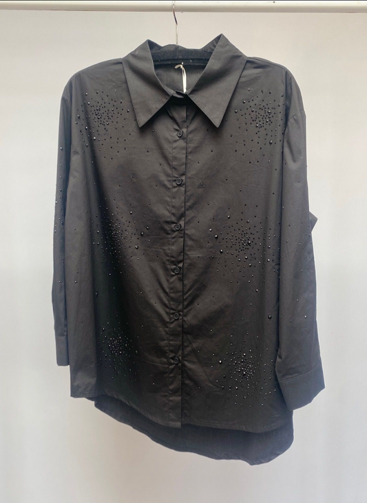 Black Shirt with Diamante by Malissa J
