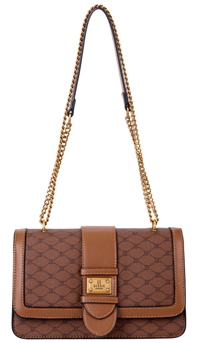 Bessie Logo Flap Over Bag  - Khaki