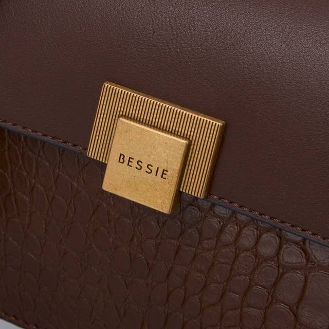 Bessie Croc Crossbody Bag - Wine