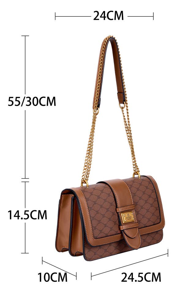 Bessie Logo Flap Over Bag  - Khaki