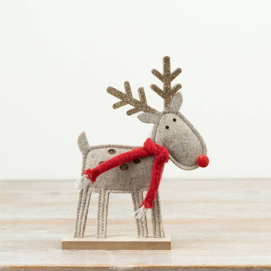 Felt Reindeer Decoration, 20.5cm
