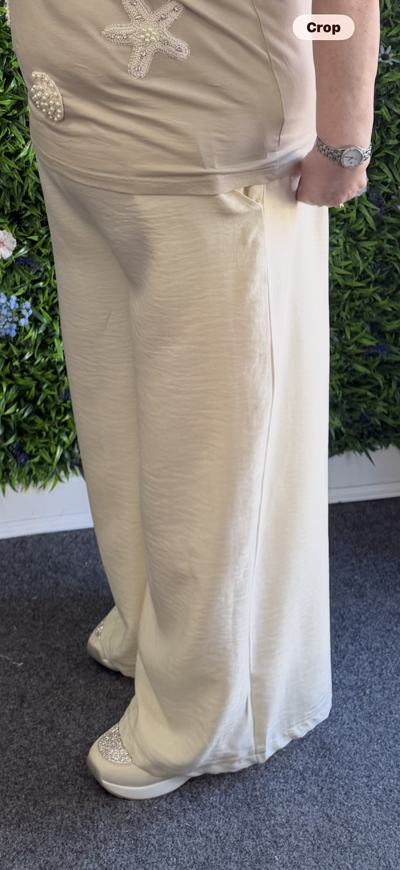 Patsy longer length culotte style trouser by Pinns