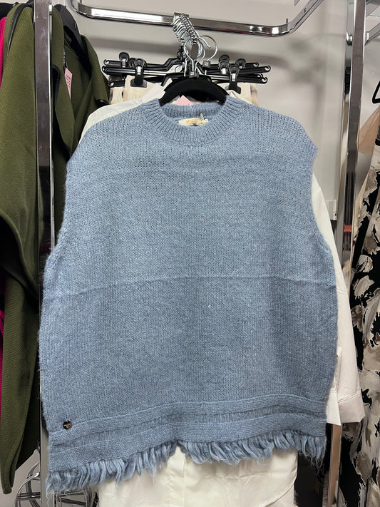 Blue Knitted Tank top by Malissa J