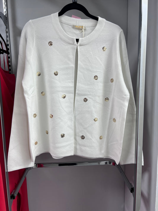 white cardi with Gold by malissa J