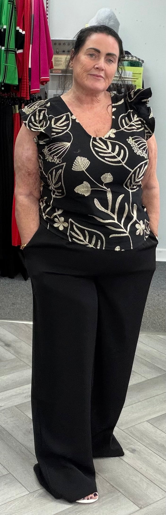 Wide leg Lurex trouser by Malissa J