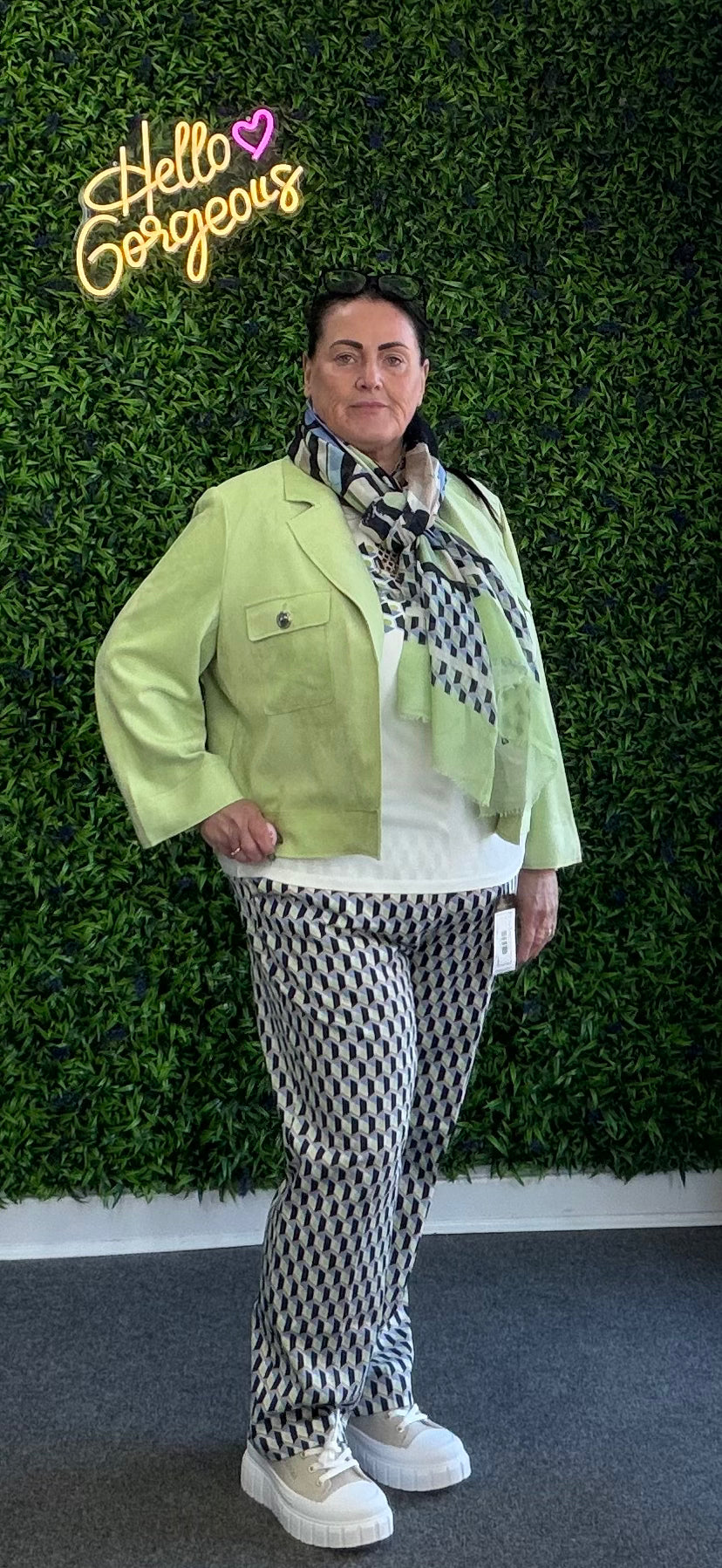 Blue/Green Geo Ankle Grazers by Betty Barclay