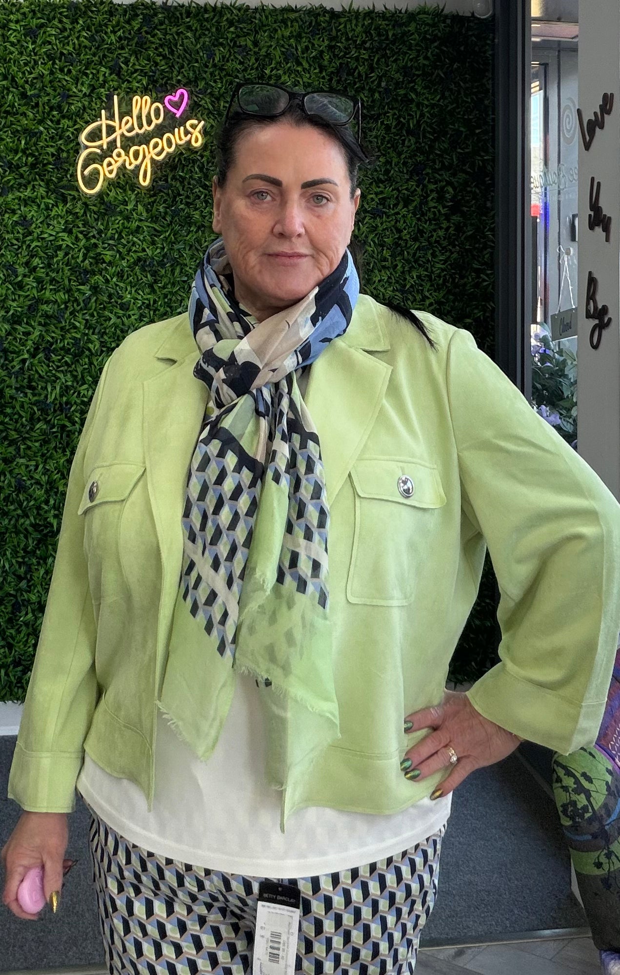 Foam Green Suedette Jacket