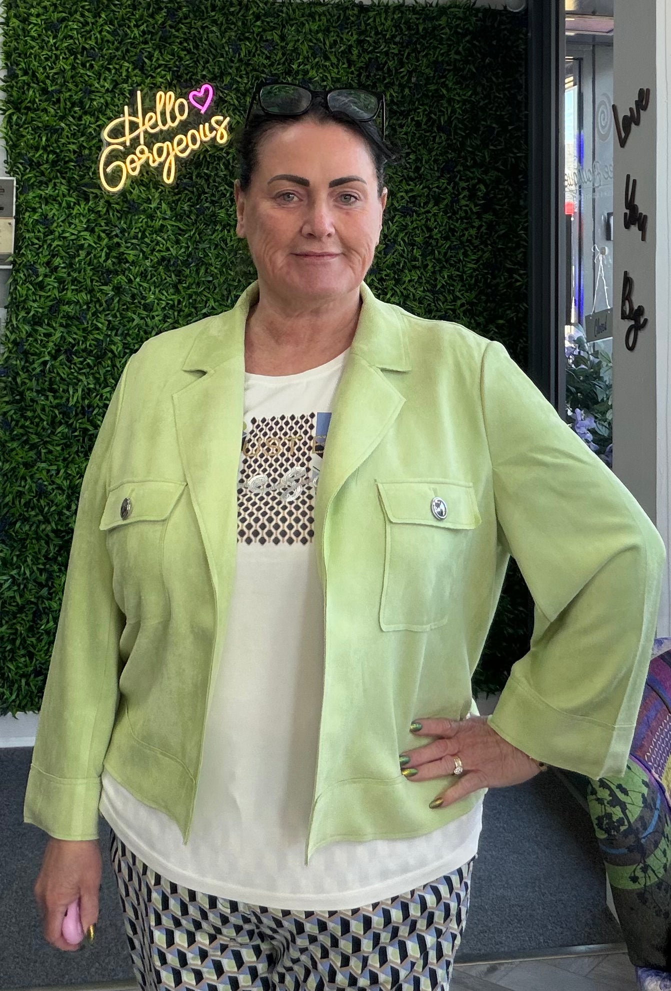 Foam Green Suedette Jacket