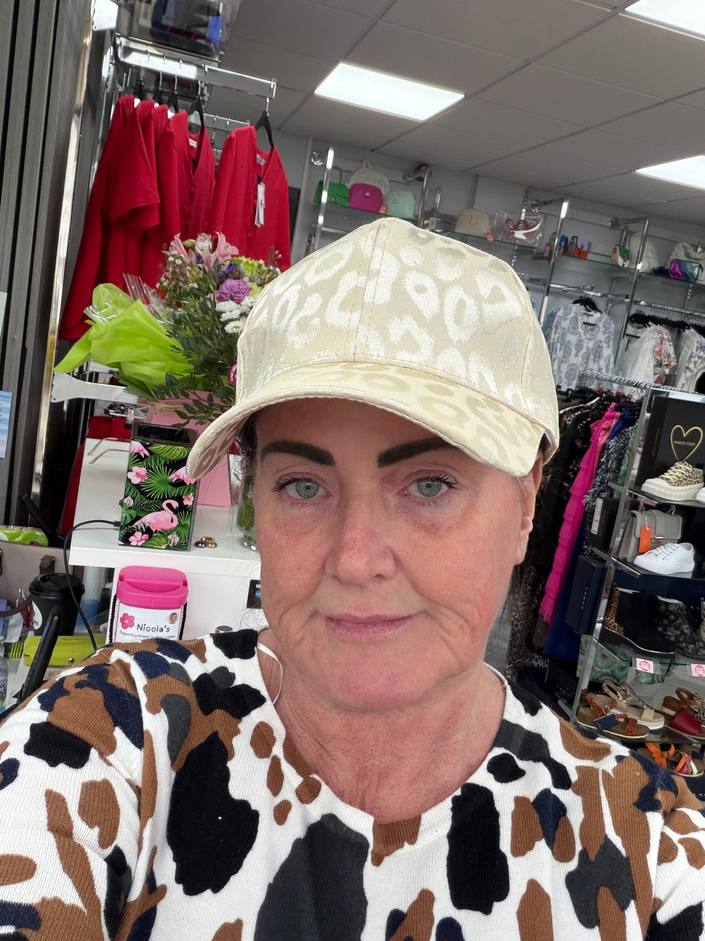Satin Animal print Hat
