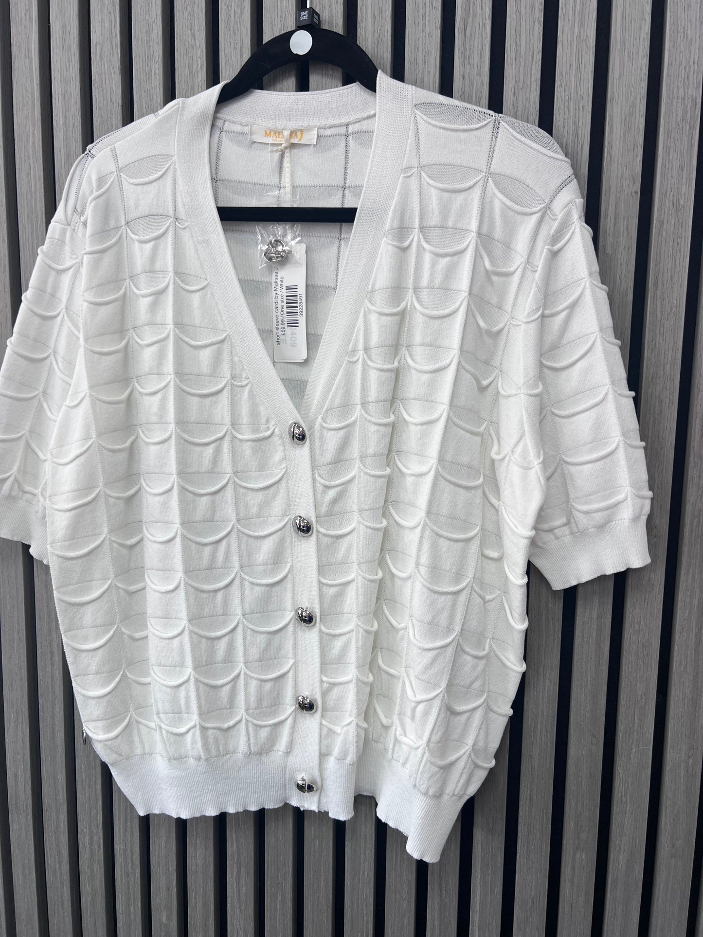 Scalloped Cardi with Gold Buttons by Malissa J