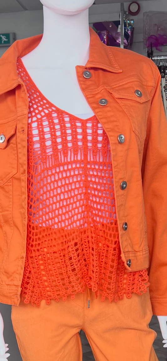 Orange Crochet Vest Top