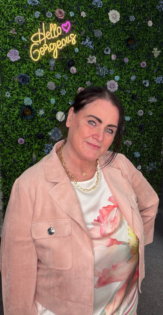 Pink Dolphin Suedette Jacket by Betty Barclay