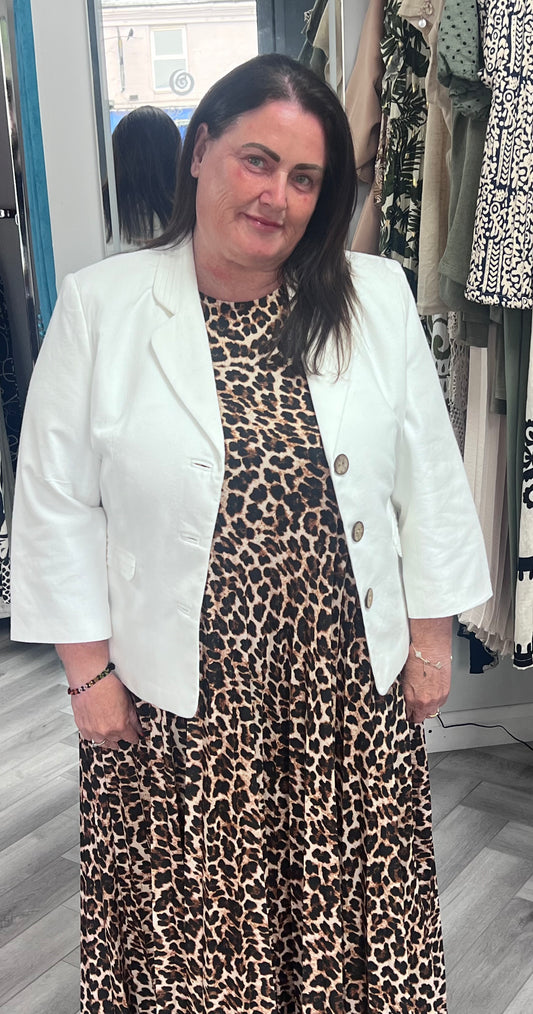 White Linen Alice Collins Blazer
