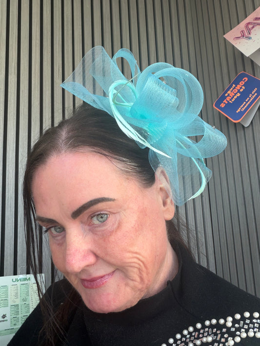 Luna Fascinator - Aquamarine