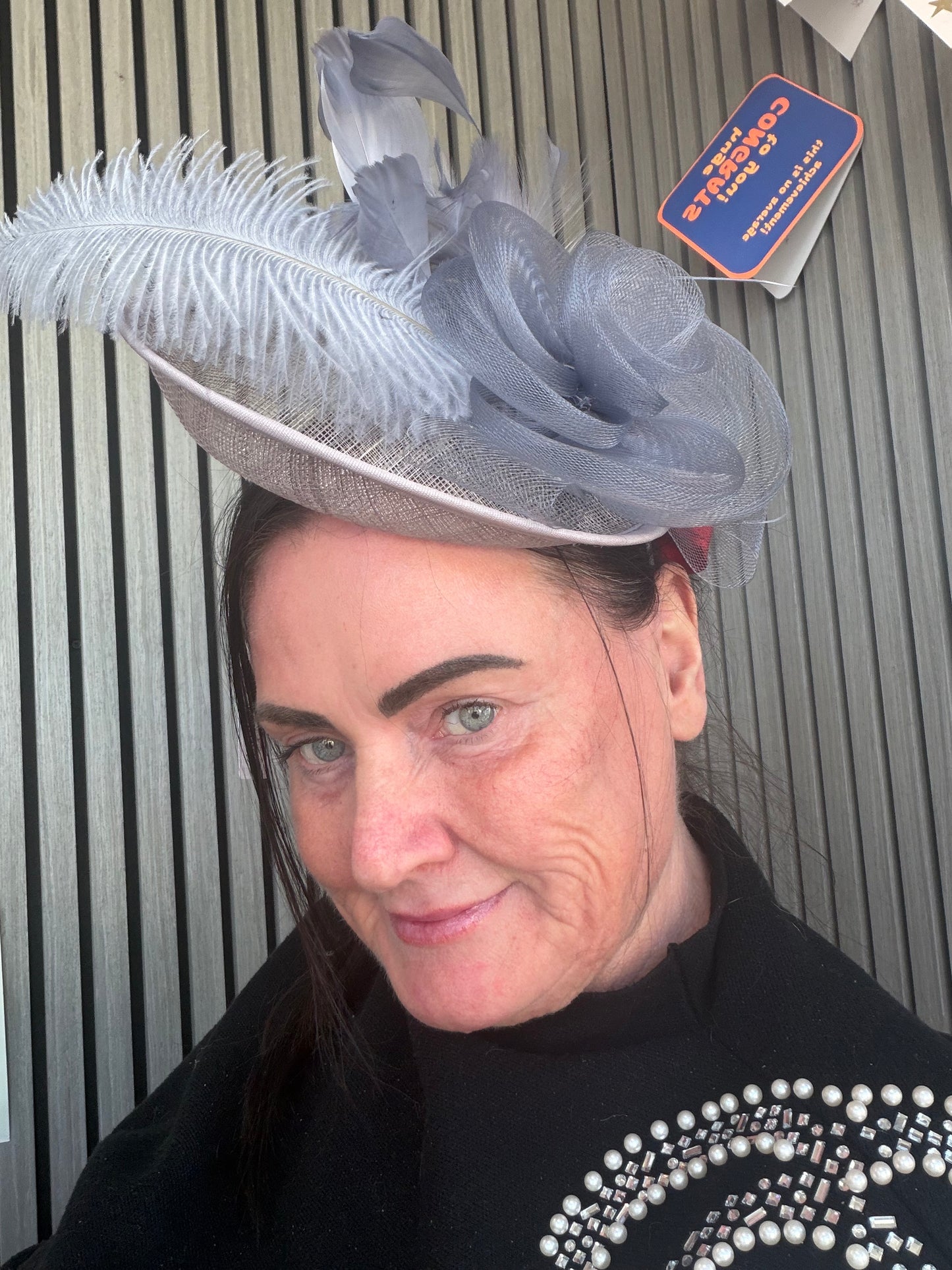 Heather Fascinator - Grey