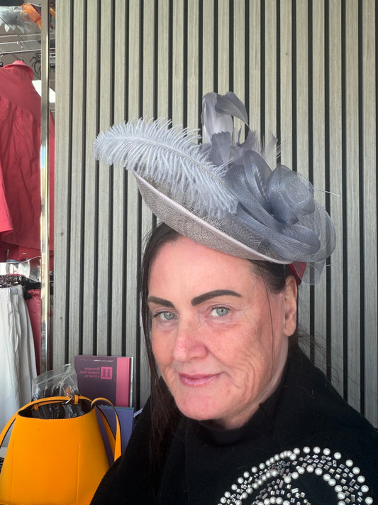 Heather Fascinator - Grey