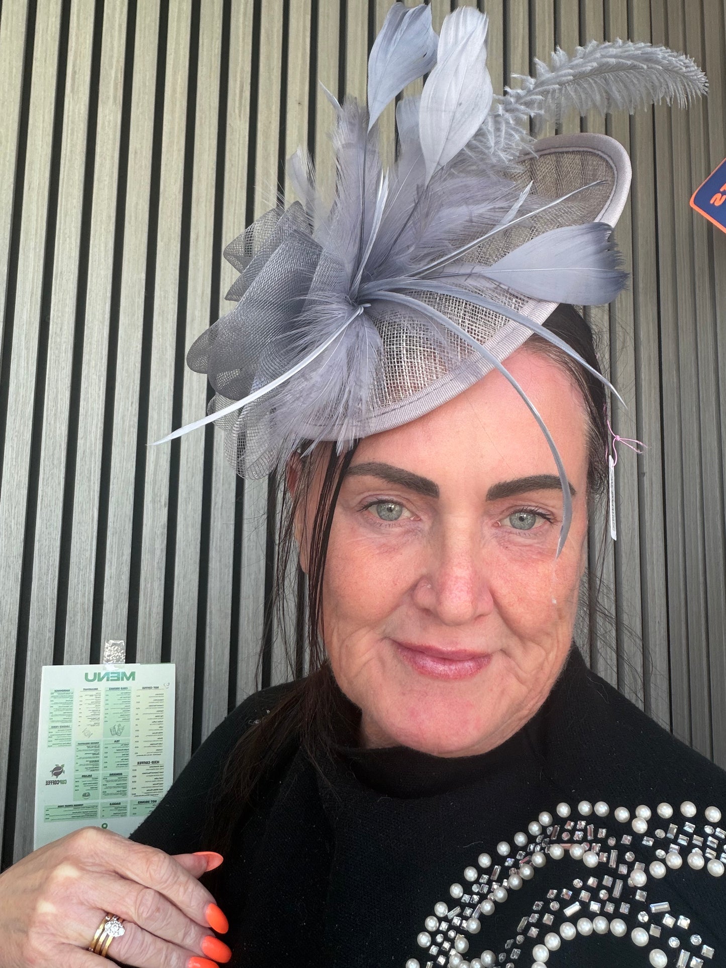 Heather Fascinator - Grey