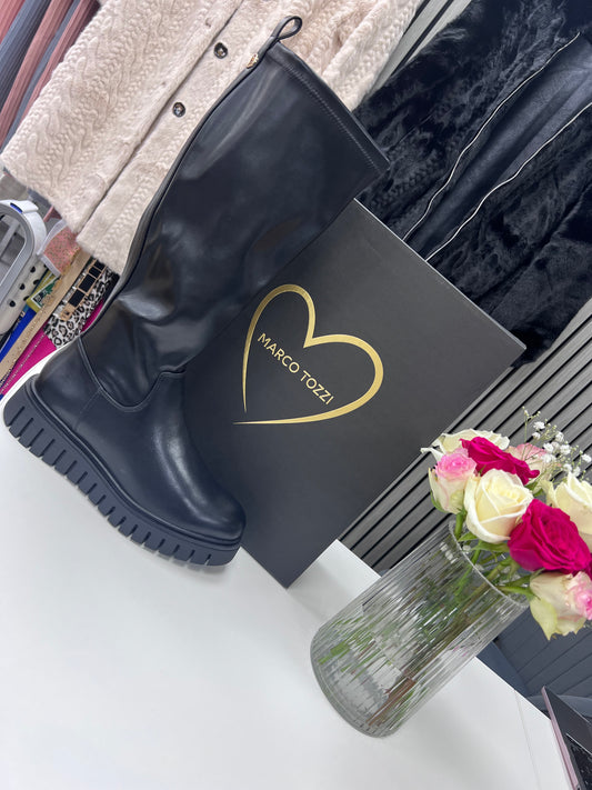 Black Knee High Boots by Marco Tozzi