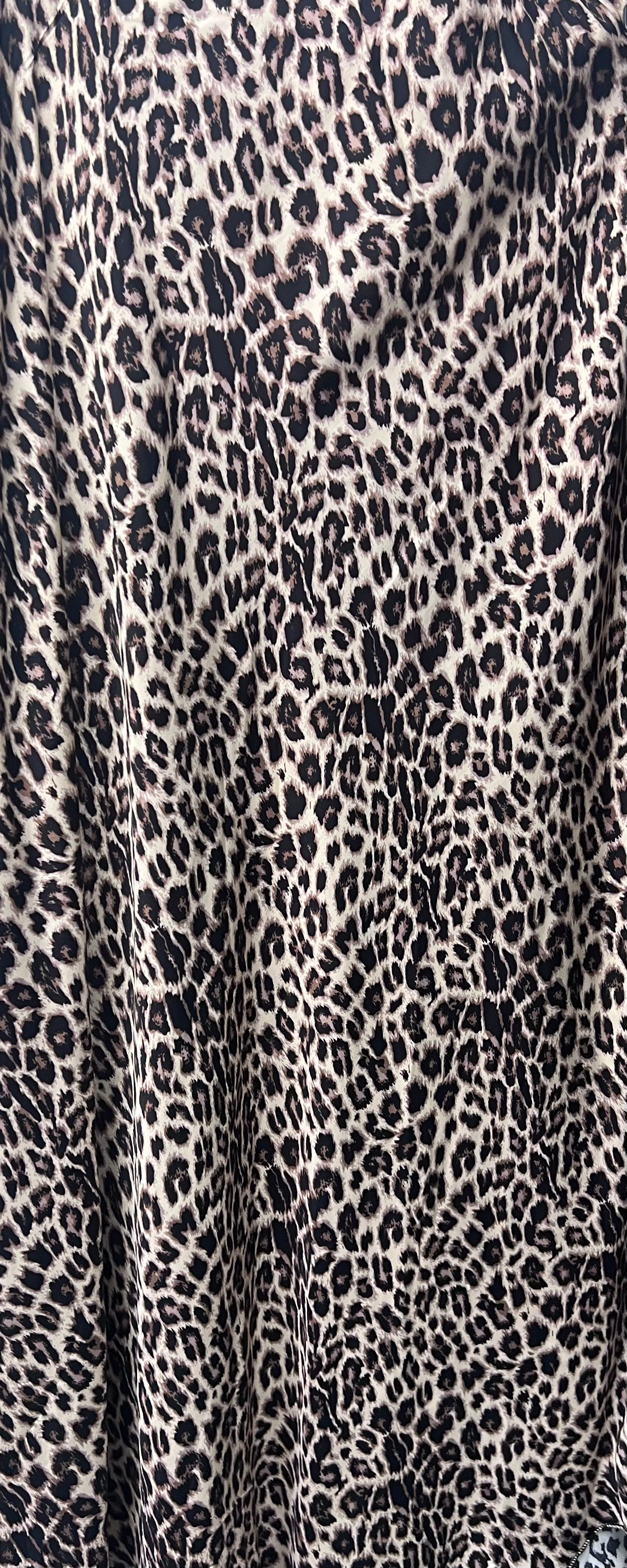 Leopard satin skirt