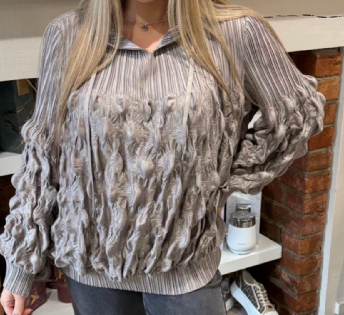 Bubble Hoody  Mushroom By Malissa J