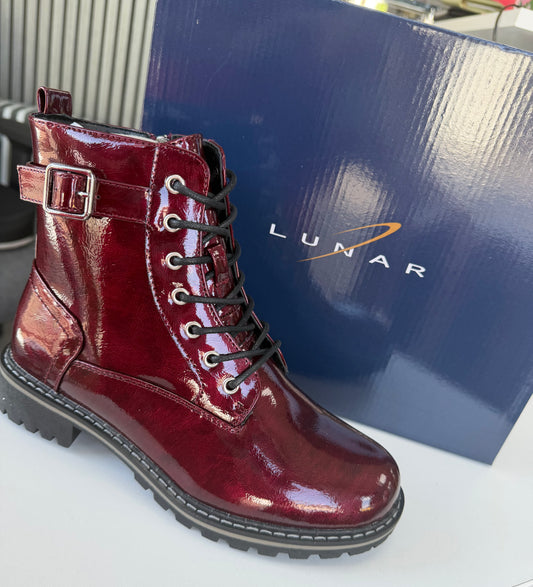 Parlour Ankle Boot - Burgandy Patent