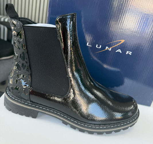 Bessy Ankle patent Boot by Lunar