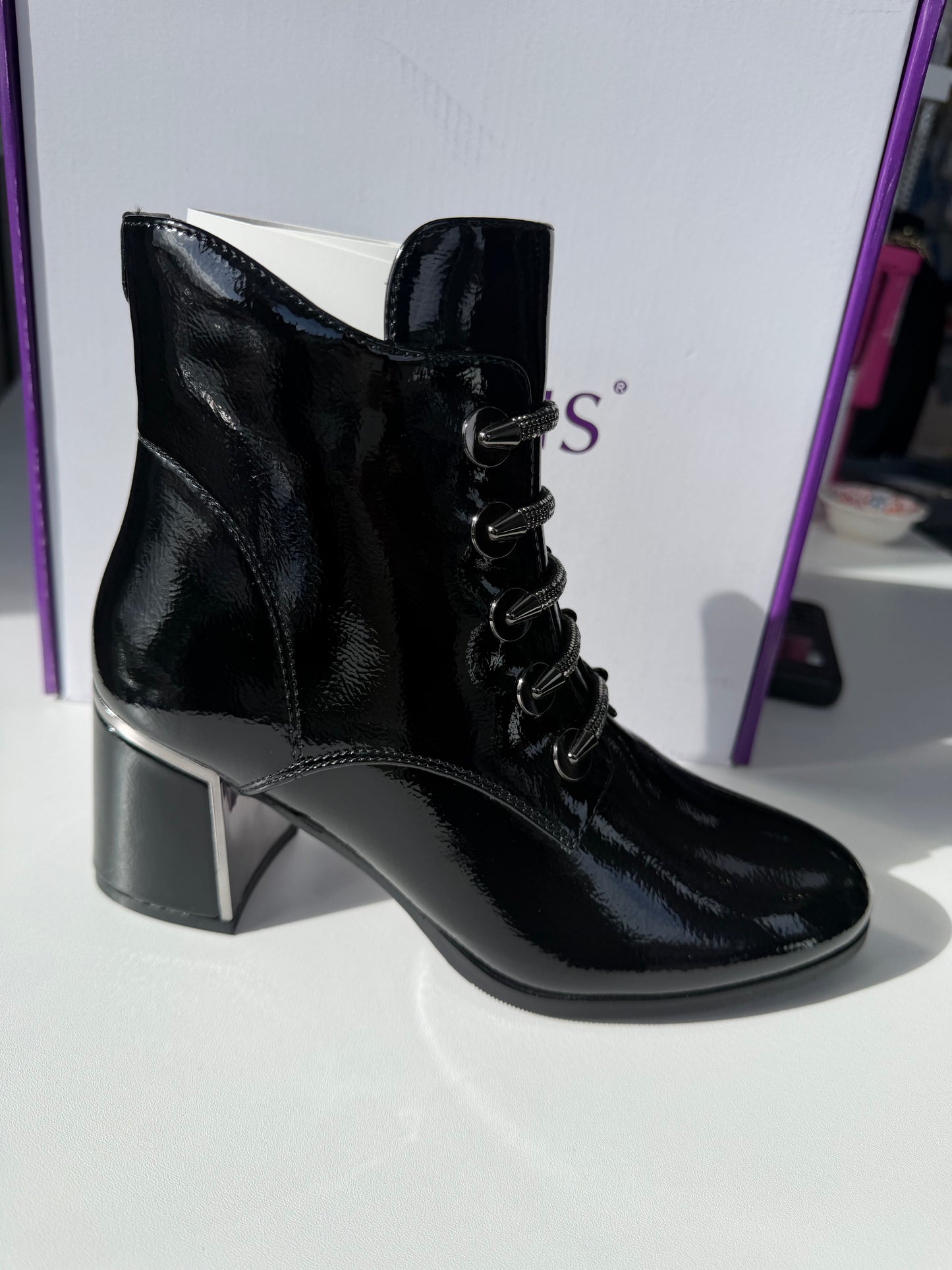 Paisley Patent Boots by Lotus