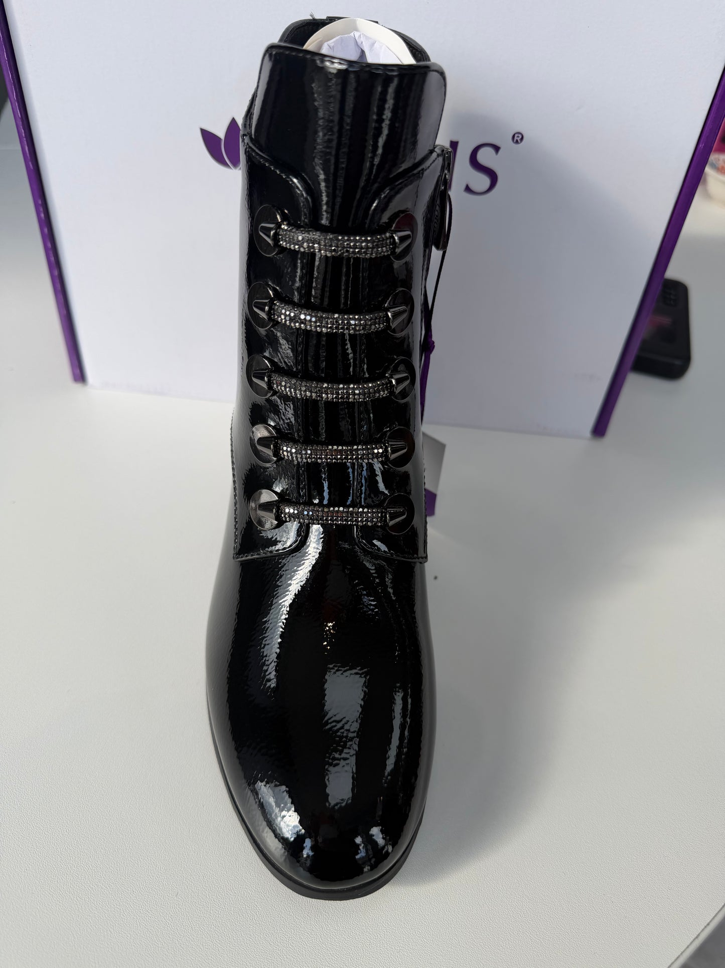 Paisley Patent Boots by Lotus