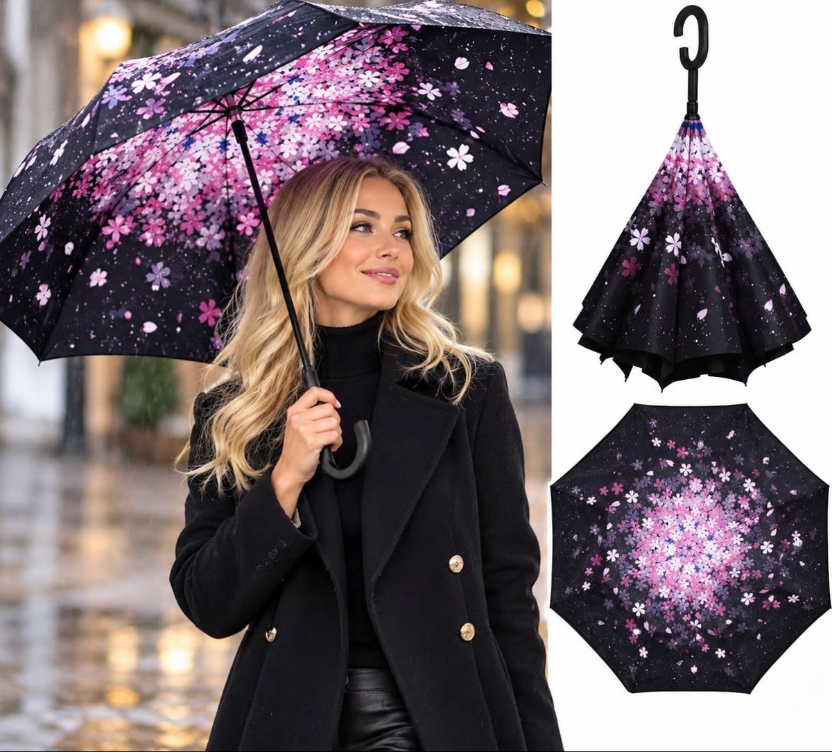Upside Down Umbrella - Purple
