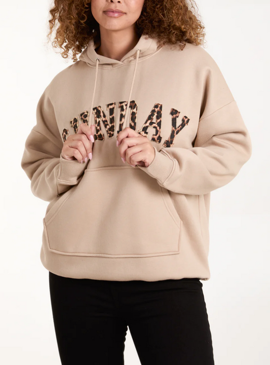 Sunday Leopard Print Logo Hoodie