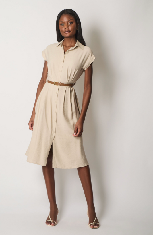 Linen Shirt dress with Belt.