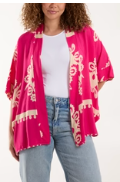 Placement Print Kimono Jacket