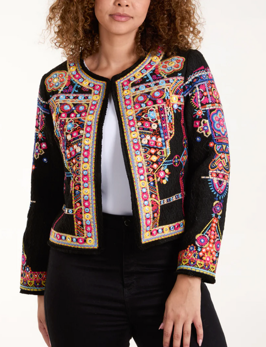 Embroidered Textured Jacket