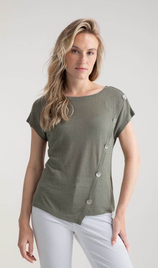 Khaki Button Top by Marble