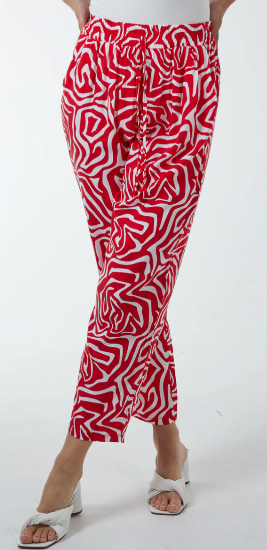 Abstract Swirl Capri Trousers