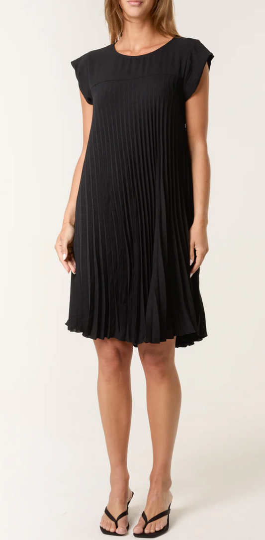 Cap Sleeve Pleated Mini Dress