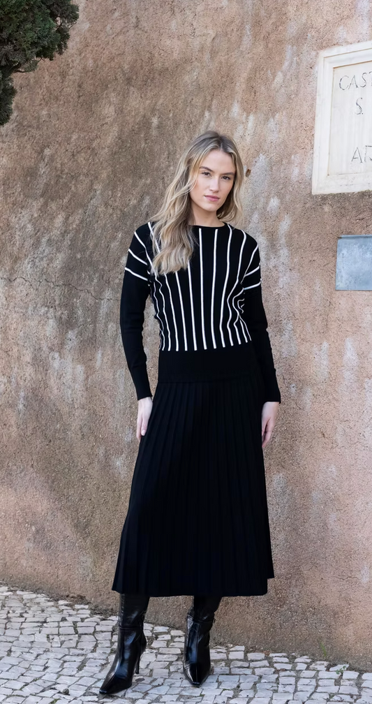 Black/White Striped Sweater by Marble