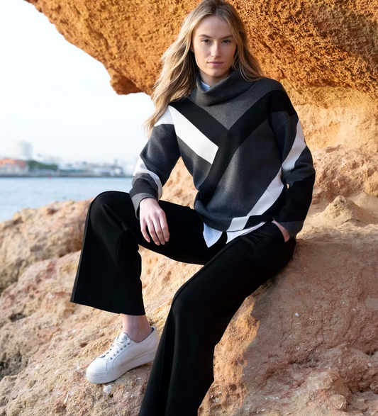 Colour Block Turtle Neck by Marble