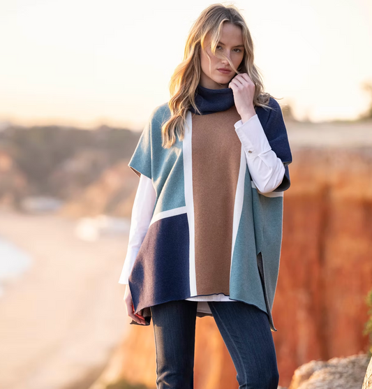 Colour Block Cape by Marble