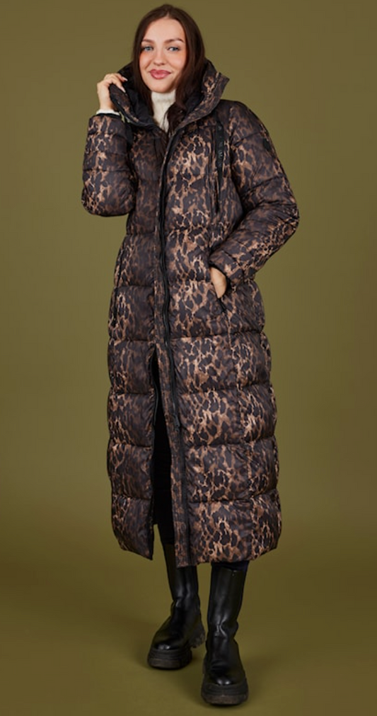 Leopard Print Long Normann Coat