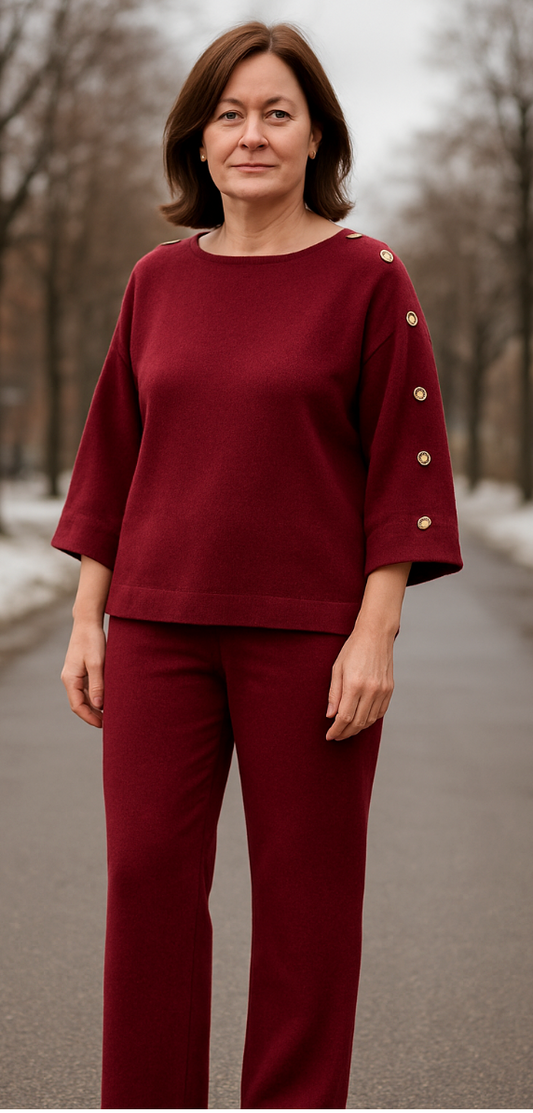 Wine Coloured knit Bottoms by Jessica Graff