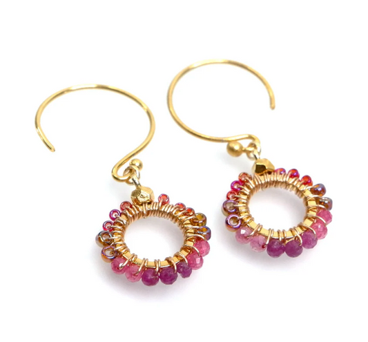 Handcrafted Gemstone & Crystal Earrings – 18K Gold-Plated 925 Silver Hooks by AnnaBella Moore