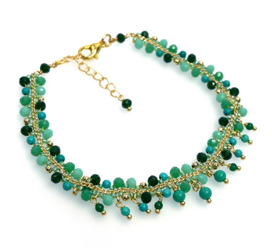 Handcrafted Gemstone Bracelet with 18K Gold Plating by Annabella Moore