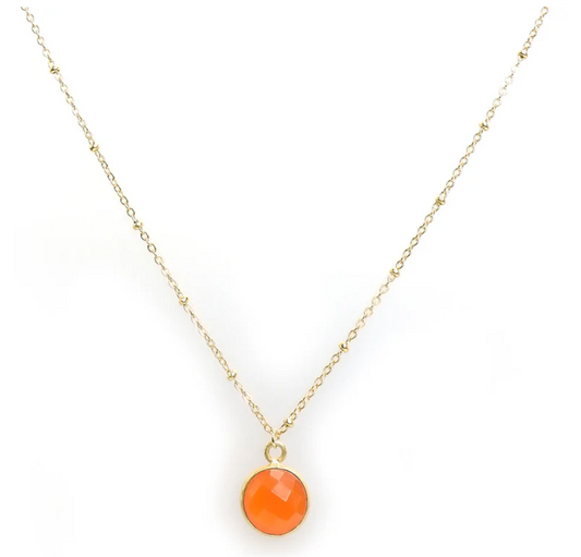 Handcrafted Gemstone Necklace with 18K Gold Plating by AnnaBella Moore