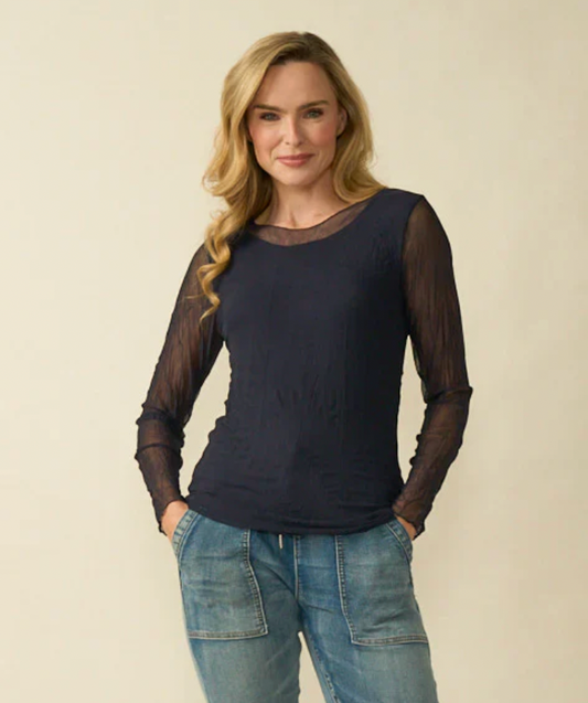 Navy Mesh top by D.E.C.K