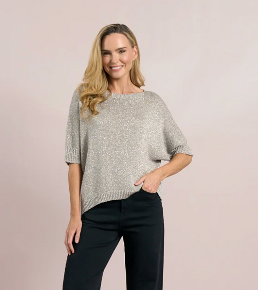 Sparkly Silver/champagne Knit by D.E.C.K