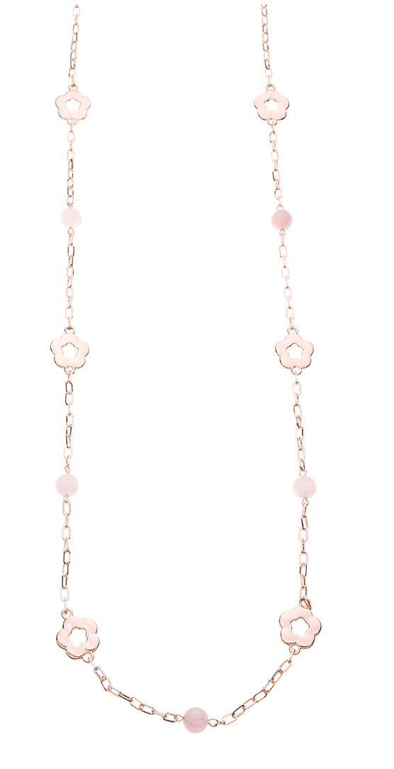 Semi Precious Rose Quartz Stone Necklace