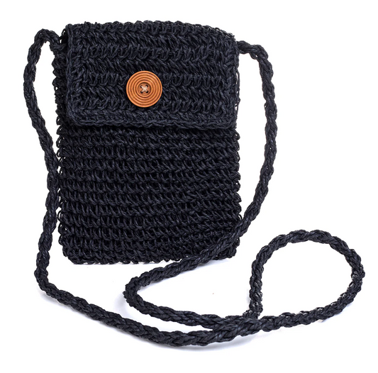 Billie collection raven compact textured handbag