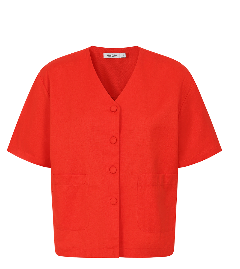 Mia V Button Top by Alice Collins