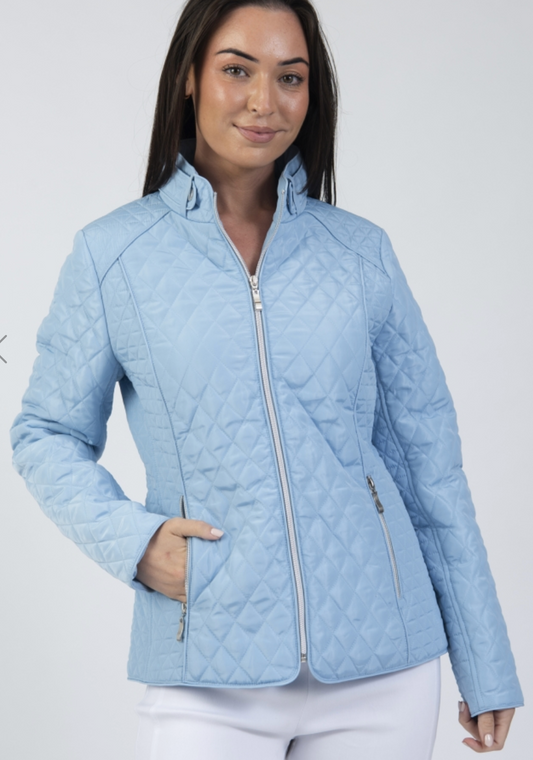 Light padded high neck jacket with quilting by Jessica Graaf